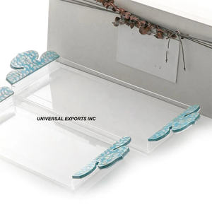 Plateau à chocolat en forme de rectangle en acrylique Plateau à chocolat design de table de luxe Assiette de service décorative écologique - Product Image 6