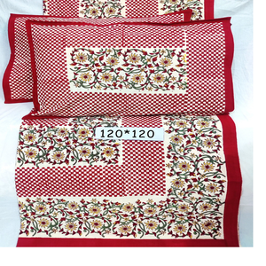Colchas hechas a medida en algodón 100%, edredón de cama doble reversible, tamaño 90x108 pulgadas, colchas florales Rojas - Product Image 5