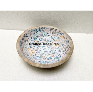 ชามไม้สำหรับอาหารเย็นตกแต่งโต๊ะทำจากวัสดุหวายเคลือบเงาพิมพ์ลาย - Product Image 6