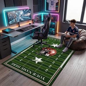Tapis de jeu de football personnalisé pour enfants MimozaCustom, tapis de sport antidérapant avec nom personnalisé, tapis d'activité pour chambre à coucher et salle de jeux, fournisseur OEM ODM - Product Image 3