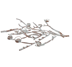 Grand bougeoir en aluminium de conception avec 4 bougeoirs en laiton brut bougeoir antique pour Noël décoratif fait à la main - Product Image 4