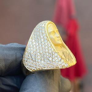 Anillo personalizado Champion de Hip Hop para hombre, plata 925 con moissanita VVS y Diamante Baguette helado para bodas y cumpleaños - Product Image 3
