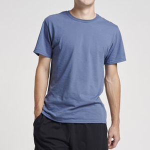 Haute qualité confort couleur t-shirts hommes femmes T-Shirt sérigraphie T-Shirt coton uni personnalisé graphique bleu T-Shirt - Product Image 5