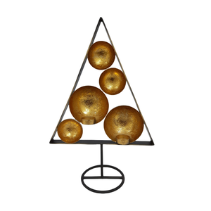 Fancy Design Iron T Lite Holder W/2 T Lite Gold Foil Uso para decoración navideña y decoración de iluminación de mesa - Product Image 1