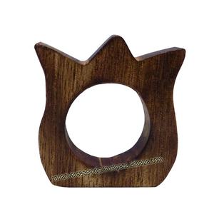 ที่ใส่แหวนผ้าเช็ดปากไม้สไตล์บัวคุณภาพเยี่ยมสําหรับคริสต์มาสวันขอบคุณพระเจ้าและปาร์ตี้วันหยุดอื่น ๆ - Product Image 2