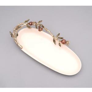 Plateau de service ovale en aluminium doré pour les mariages et dîners du Ramadan pour le service des aliments et la table décorative - Product Image 4