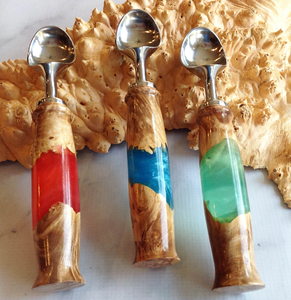 Cuchara de acero inoxidable con mango de madera y resina, vajilla, utensilios de madera de mango personalizables, herramienta para cocina usada - Product Image 6