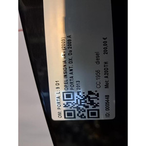 ประตูหน้าขวา OPEL Insignia Sedan DOOR 39062234 A20DTH (08>17) - Product Image 5