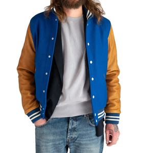 Custom Logo Wool Leather Varsity <b>Jacket</b> for <b>Men</b> High Quality Breathable Baseball Genuine Leather Sleeve Plus Size Winter Knitted - Product Image 5