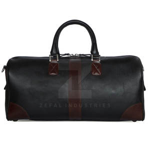 กระเป๋าทรงดัฟเฟิลกับซิบปิดหนังลำลองคุณภาพสูงออกแบบได้ตามสบายสำหรับยิมและการเดินทาง - Product Image 1