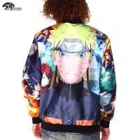 Blouson Bomber Vintage en Satin pour Amateurs d'Anime avec Fonction Chauffante, Coupe Ajustée Confortable, Col Montant, 100% Polyester pour la Saison Hivernale