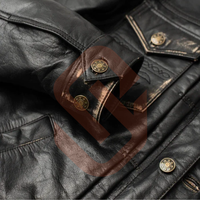 Veste de camionneur en cuir de moto noir pour hommes en peau de vache véritable CE blindé niveau 2 Protection veste de camionneur en cuir d'équitation