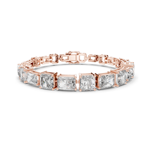 13.44 CT Lab Diamond Tennis <b>Bracelet</b> Square Radiant Cut VVSVS EF CVD 18KT, 14KT, 10KT Gold & 925 <b>Silver</b> Rose, Yellow, - Product Image 2