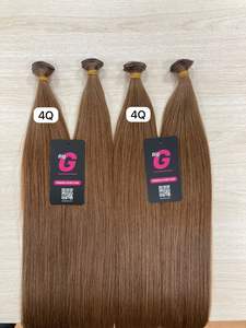 Cabello humano vietnamita alineado con cutícula 100% Remy Extensión de cabello de trama atada a mano Doble dibujado de alta calidad - Product Image 2