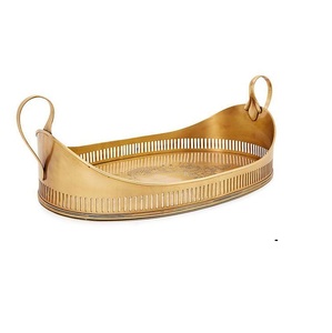 Plateau rectangulaire en métal écologique de luxe pour servir des collations et des desserts - Product Image 4