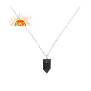 Ensemble de pierres précieuses en argent Sterling pour femmes, collier avec pendentif en flocons de neige obsidienne, chaîne de 16 pouces, fournitures de bijoux - Product Image 3
