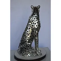 Sculpture de léopard en métal moderne de haute qualité, art artisanal pour la décoration intérieure