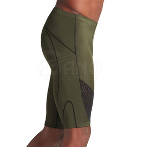 Pantalones cortos de compresión para hombre al por mayor, tamaño personalizado, de secado rápido y a precio bajo, patrón sólido - Product Image 3