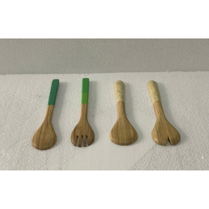 Bols en bambou en bois de ménage écologiques et durables Saladier en bambou avec cuillère - Product Image 3