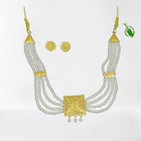 Conjunto de Collares de Aleación Chapados en Oro de Diseño Morison para Mujer, Joyería Étnica Tradicional para Bodas, Fiestas y Eventos Festivos