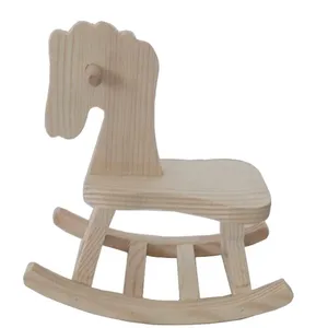 Handmade Wood Rocking Horse Solid Wood Children's Rocking Chair Ride On Horses Toys Toddler Rocker Customizable miniature size