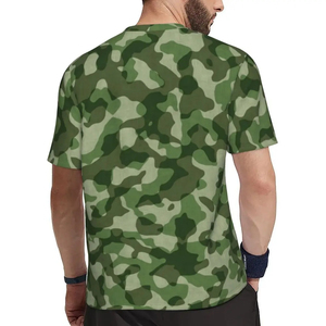 T-shirt en coton à manches longues camouflage bon marché en gros vêtements d'entraînement respirants pour la gym vêtements de fitness confortables camouflage - Product Image 5