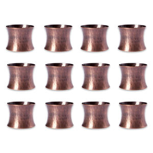 Rond de serviette martelé de style français en acier inoxydable dîners de mariage classiques écologiques salle à manger Occasion spéciale - Product Image 6