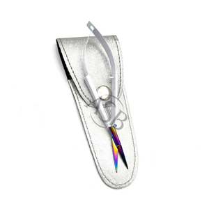 Blanc arc-en-ciel en acier inoxydable russe manucure cils sourcil Double Action droite lame incurvée ciseaux à ressort - Product Image 4