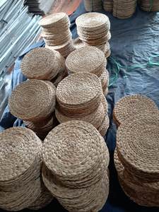 Napperon en gros personnalisé carré rotin rond eau à la main en osier Service écologique jacinthe jonc de mer tissé herbe paille - Product Image 3