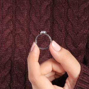 Vvs Moissanite Diamond 925 Sterling Silver <b>18k</b> <b>Gold</b> Plated White <b>Gold</b> Solitaire Engagement Wedding <b>Ring</b> for Women <b>Men</b> Jewelry - Product Image 5