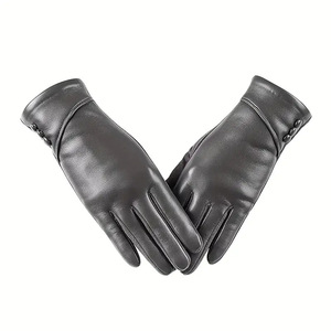Gants d'hiver chauds pour hommes et femmes avec écran tactile, doublure en tricot en cuir PU pour les sports et les activités de plein air - Product Image 3