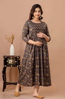 Robe de maternité personnalisée parfaite pour femmes enceintes, confortable, à manches longues pour l'allaitement, robe ample en coton, main douce, bloc imprimé