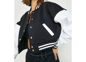 Stylish Ladies Crop Varsity <b>Jackets</b> New Fashion Black White Color 100% Cotton Eco-Friendly Quilted Breathable OEM Serviced - Product Image 2
