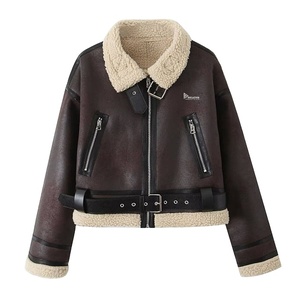 Chaqueta de Cuero Unisex para Invierno, Forro Interior de Lana, Chaqueta Informal Suave y Cálida para Uso Diario en Invierno - Product Image 1