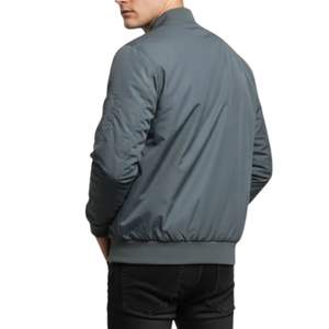 Blouson aviateur gris acier pour homme, logo personnalisé, style baseball, veste de survêtement, coupe-vent, léger, printemps, automne, veste décontractée - Product Image 2