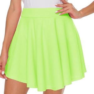 Taille haute femmes Mini a-ligne jupe mignon plissé étudiant dame respirant XS plaine teint impression numérique sportif Mini plissé a-ligne - Product Image 3