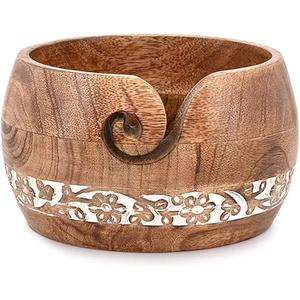 Best Selling Medieval Wooden Yarn <b>Bowl</b> Hand Made Wooden Yarn <b>Bowl</b> for <b>Knitting</b> and Crochet From Indian Exporter - Product Image 2