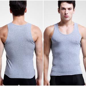 <b>White</b> Gray Black Cotton Singlets Gym Training Sports Men's Running Vest Bodybuilding <b>tank</b> <b>Top</b> - Product Image 4