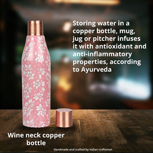 Botella de agua de cobre puro 100%, beneficios de Ayurveda, botella de agua de cobre al por mayor y botellas de agua potable de cobre para gimnasio de alta calidad - Product Image 2