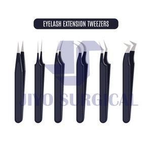 Pinzas de pestañas de agarre de bebé de acero inoxidable probadas a mano pinzas de pestañas de volumen de ángulo de 90 grados - Product Image 4