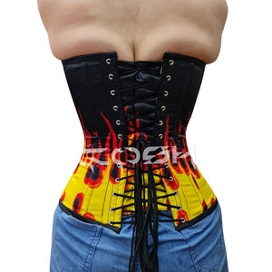 Hot Fire Flame Print <b>Gothic</b> <b>Corset</b> Top - Product Image 6