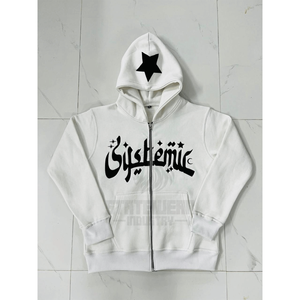 Sweat à capuche zippé pour homme avec logo personnalisé de haute qualité, broderie, impression en relief, respirant, 100% coton, molleton, sweat à capuche zippé - Product Image 1