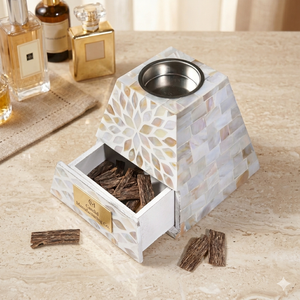 Mother of Pearl Inlay Wood Incense Burner Perfect Ambergris Scented Bakhoor Burner Ramadan Holiday Eid Mubarak Gifts <b>Tea</b> Scent - Product Image 1