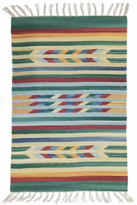 Cotton Handmade Woven Modern Plush Floral <b>Rug</b>-Machine Washable Reversible Backing-Home Exercise Travel Prayer Bar <b>Camping</b> - Product Image 5