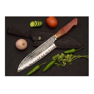 Cuchillo de Chef de acero Sanmei hecho a mano personalizado con mango de hoja de resina y Funda de cuero fino Chef Life Damasco cuchillo Chef Skills - Product Image 5