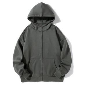 OEM Sudadera Invierno Logotipo personalizado en blanco Liso Casual Grueso Poliéster Polar Fleece Hombres Sudaderas con cremallera - Product Image 1