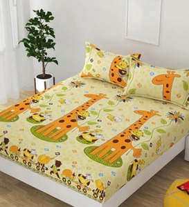 Flat Bedsheet for children | 90x90 Inches (Full Size) with 2 <b>Pillow</b> Covers | Cotton bedsheet for children Cozy <b>Bed</b> Sheet Set - Product Image 2