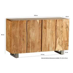 Aparador grande de borde vivo moderno con madera esencial natural versátil para sala de estar, comedor, Baño, Dormitorio o uso en Hotel - Product Image 4