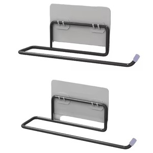 Latest Look Set of Two Bathroom <b>Towel</b> Holding Bars in Black Color Wall Mounted <b>Towel</b> Holders for Home Hotel Washroom Usage - Product Image 1