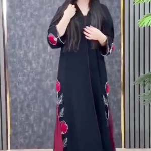 Elegante y modesto bordado a mano para mujer, tejido a mano, pétalo lateral, Abayas, vestidos formales tradicionales de Dubái, tela transpirable - Product Image 1